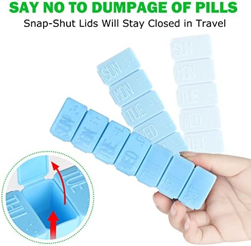 2Pack Weekly Pill Organizer, 7 dias Casos de comprimidos Viagem Caixa diária de comprimidos Caixa de comprimidos Organizador