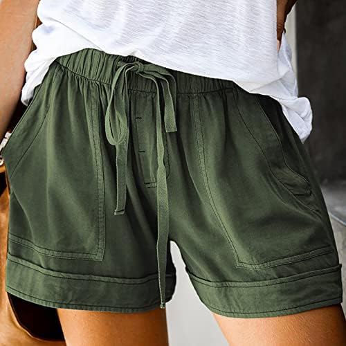 Lcepcy Womens Summer Shorts Casual Casual Casa Comfortável Cantura Elástica Com Pocket Placs Plus Tamares Palnts S-5xl