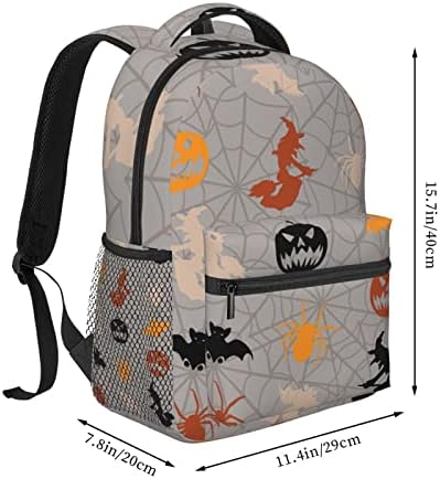 Mochila de laptop para laptop de Halloween Bat mochila Backpack da escola leve para meninas Backpack da faculdade ajustável