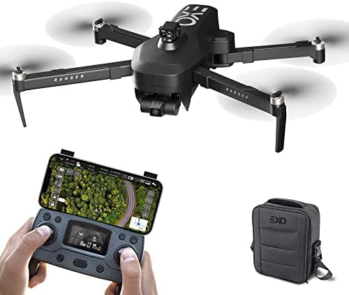 Exo X7 Ranger Plus - Drone da câmera de ponta para adultos. Bateria longa e alcance, câmera 4K, cardan de 3 eixos, prevenção