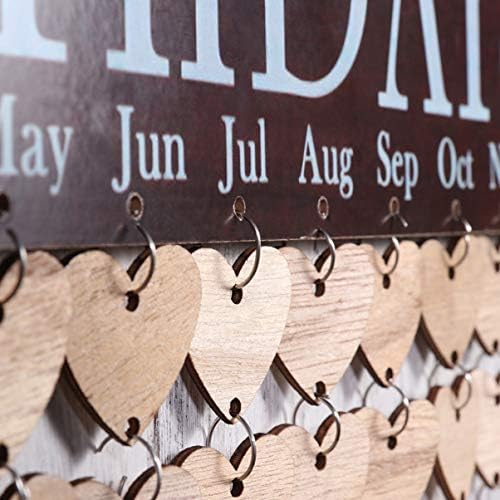Besportble Wooden DIY calendário pendurado na placa de placa Lembrete de aniversário da família Decoração de casa