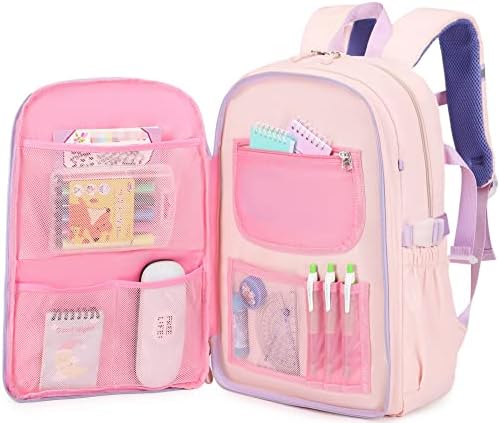 Escola Primária Gazigo Girls Backpack, mochila de coelho para meninas Bolsa de laptop fofa para crianças do jardim de infância do jardim de infância Mochila para 5.6.7.8.9.10 Niñas