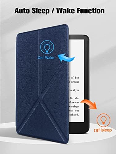 Jnshz para Kindle Paperwhite 11th Gen 2021 Caso para New Kindle 6.8 polegadas Origami E -Reader à prova d'água -Green, azul escuro 2