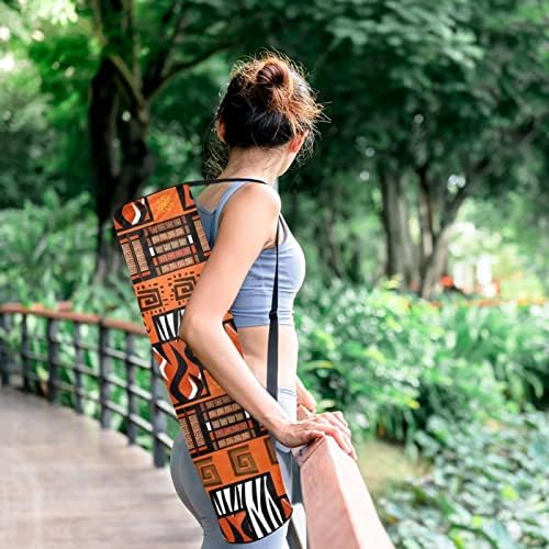 Bolsa de tapete de ioga ratgdn, estilo de estampa de estampa africana de ioga transportadora de tape