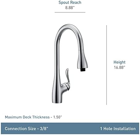 MOEN ÁRBOR CROMO PULLDOWN LAUNDRA FAUCET, 4736