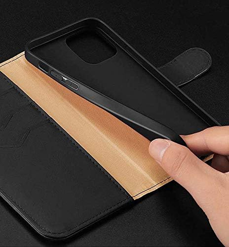 Eekuy Wallet Case para Apple iPhone 13 Pro máximo de 6,7 polegadas, capa de fólio de couro [bloqueio de RFID] [TPU Shell] [Kickstand [slots de cartão], preto