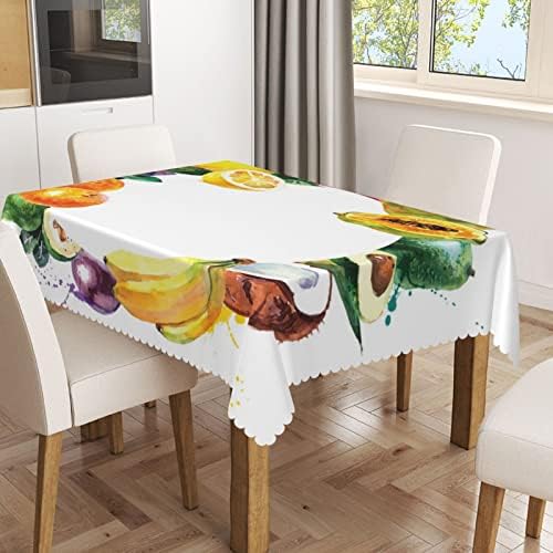 Lirduipu Padrão de frutas Talha de mesa de 60x84 polegadas, roupas de mesa retângulo para mesas de 4 pés-Toalhadas de