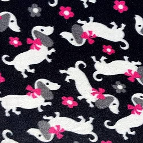 Pico textiles dachshund filhotes allover lã Fabric - 15 jardas parafuso - estilo pt1024