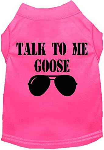 Mirage Pet Product Fale With Me Goose Screen Print Dog Camisa rosa brilhante SM