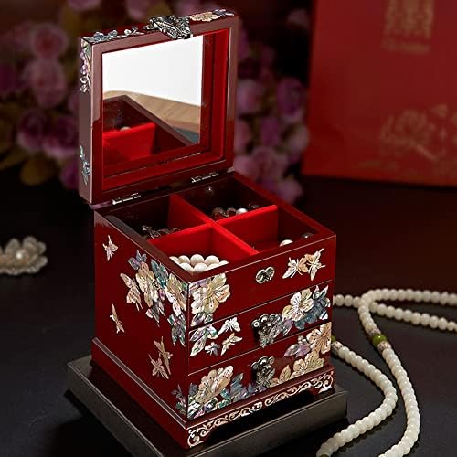 Caixa de jóias de luxo de luxo de casca de luxo chinesa retro