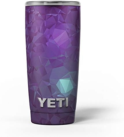 Design Skinz Purple Geométrico V11 - Kit de invólucro de vinil da pele compatível com os copos do cooler de Yeti Rambler