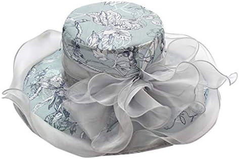 Chapéu de flores de casamento de casamento feminino Chapéu de casamento sofisticado para feminino Tea Party Wide Sun Hat
