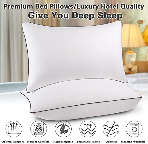 Almofadas de cama HIMOON para dormir tamanho padrão de 2, almofadas confortáveis ​​de resfriamento de hotel 2 pacote, macio e suporte
