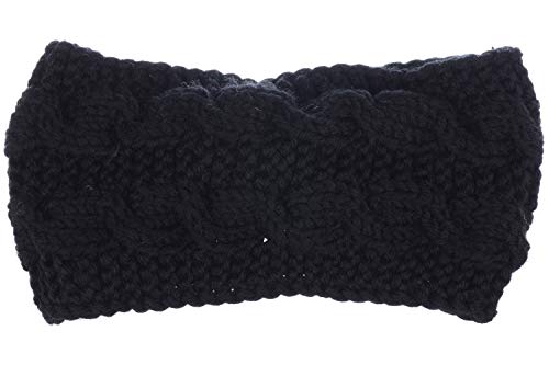 Womens Winter Boho Chic Classic Cable Bow Boy Crochet Knited Turban Headwrap Headwrap