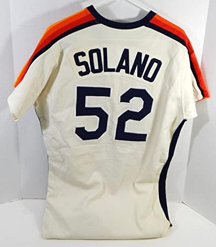 1983-87 Houston Astros Julio Solano 52 Jersey de creme usado 42 DP23577 - Jerseys de jogo MLB usado