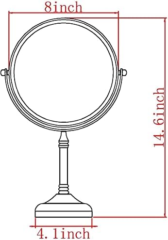 Espelho de maquiagem em pé de 8 polegadas de dupla face 1x/7x de lupa de mesa de mesa de tábua de margem de bancada de bancada de