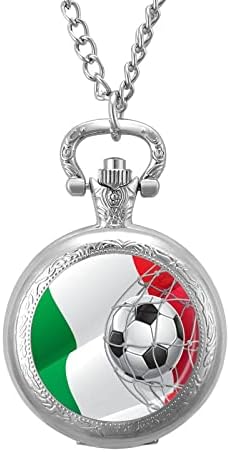 Objetivo do futebol e Itália Bandle Pocket Watch Fashion Numerais Scale Quartz Watch With Chain For Men Women