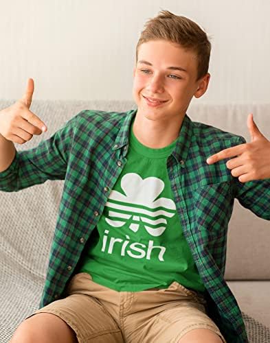 Camisa do dia de St Patricks irlandês charme sortudo, trevo jovens crianças raglan t-shirt