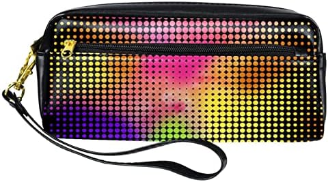 Tbouobt Makeup Bag Zipper Pouch Travel Organizador cosmético para mulheres e meninas, moderno abstrato colorido de bolinhas