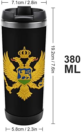 Emblema nacional de canecas de café de viagens montenegro com copos isolados de tampa de aço inoxidável garrafa de água de parede dupla
