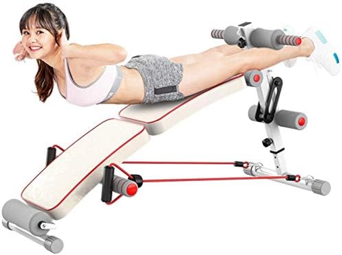 AOHMG Banco de peso ajustável dobrável e multifuncional em ginástica exercício para supino, abdominais, elevadores de pernas, fitness corporais, branco