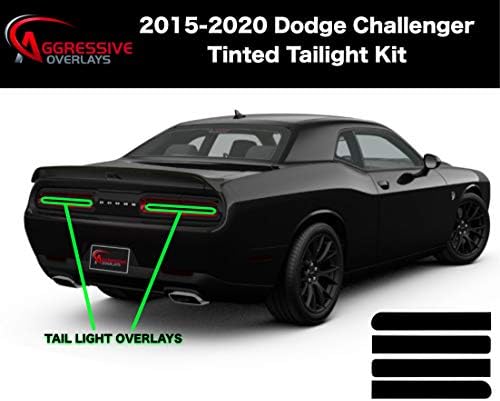 Sobreposições agressivas Marcador lateral e kit de tonalidade da luz traseira para 2015-2022 Dodge Challenger | Sobreposições