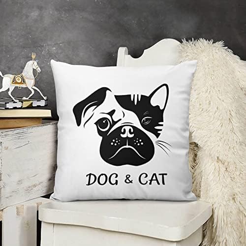 Capas de travesseiro de cães e gatos Capas de travesseiros Conjunto de 2 estojo de almofada para sofá -sofá de brophases decorativas