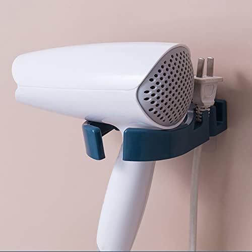 Secador de cabelo adesivo adesivo secador de sopro de parede montada rack de secador de cabelo sem cabide de secador para decoração de banheiro acessórios modernos de pia