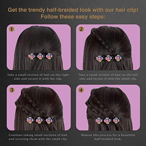 Clipes de cabelo de pedra cristalina - clipes de cabelo de strass com espumante para mulheres e meninas - perfeitas