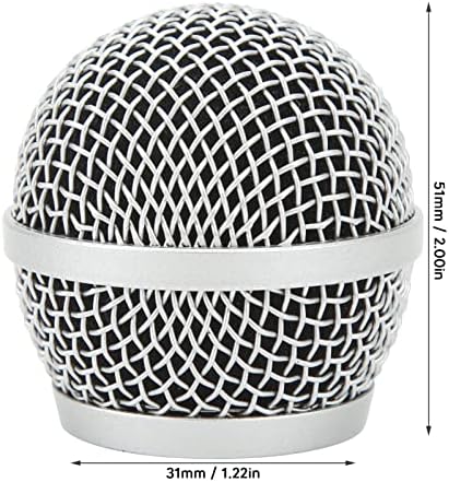 Grill Folosafenar Microphone, Blowout resistente à cabeça da grade de microfone embutida em filtro de espuma amplamente compatível