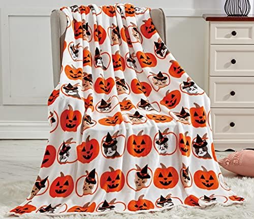 Elegante Comfort Lightweight Throw Blanket- Halloween temático, macio, aconchegante e de pelúcia, perfeitos para relaxar