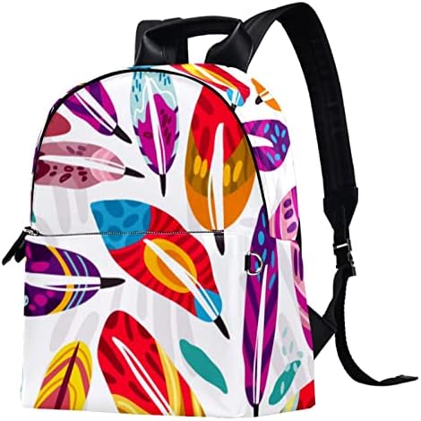 Mochila de viagem VBFOFBV, mochila laptop para homens, mochila de moda, desenho animado de penas coloridas