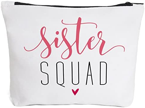 Irmã Squad Sister Gifts Gifts Sister Gifts De Sister Melhor Idéias de Presentes de Gifra Sempre Função Função para Mulheres Irmã Sistão Leis Soul Irmã Aniversário de Natal Maquiagem Cosmética Bag Organizador