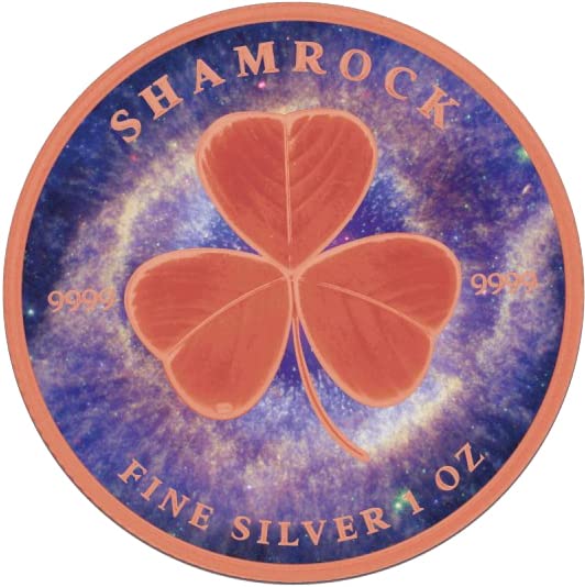 2022 de moderno comemorativo Powercoin Shamrock Galaxy via lactea 1 oz moeda de prata 2 $ niue 2022 bu brilhante não circulado