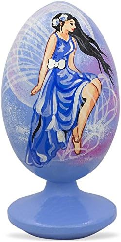 Bestpysanky Winter Fairy Angel em Blue Free Wooden Fatuine 4,75 polegadas