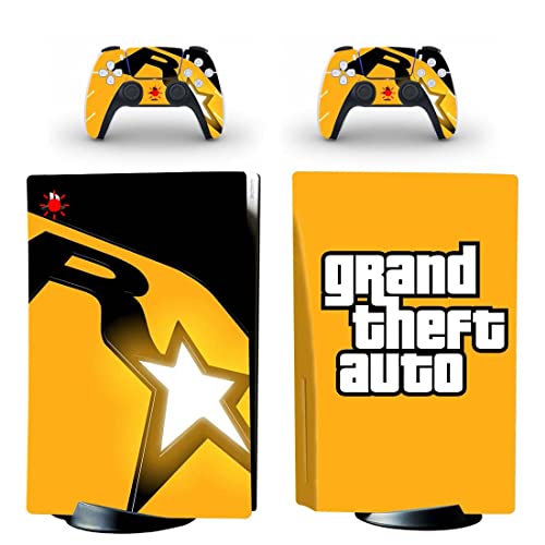 Para PS4 Normal - Game Grand GTA Roubo e Auto PS4 ou Ps5 Skin Skin para PlayStation 4 ou 5 Console e Controladores Decalque