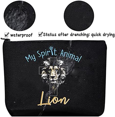 CMNIM Lion Gifts for Lion Lover Cosmetic Bag My Spirit Lion Makeup Bolsa para presentes de amantes cristãos