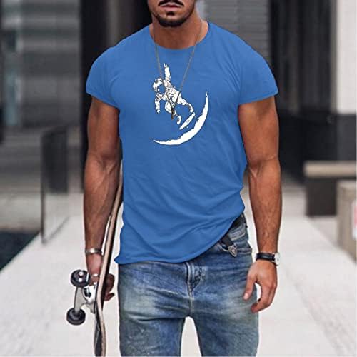 Tamas de manga curta do soldado masculino do ZDDO para homens, t-shirts de astronautas engraçadas camisetas atléticas de