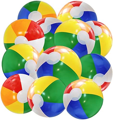 Bolas de praia de 12 '' para crianças - 12 pacote de bola de praia bola a granel Piscina inflável mini bolas de praia
