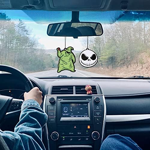 Accontoche 4pcs Nightmare Sally Tema Carro Air Solping Holding Fragrance Chips Zombie Bride Ghost Trowview Mirror Pendant External Diffusor pendurado Solping Scent Car Acessórios para carros Decoração