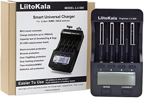 Carregador de bateria Liitokala lii-500 para 18650 26650 AA AAA Teste de exibição LCD da bateria A capacidade da bateria