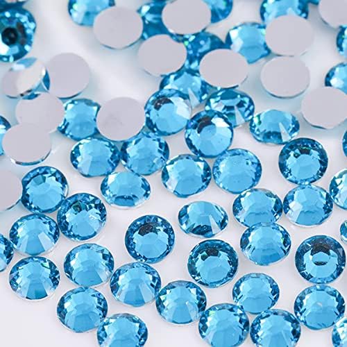 1000pcs azul redondo broca unhas gemas de diamantes planos de backback jóia jóia sparkle lago azul redondo pregos pregos