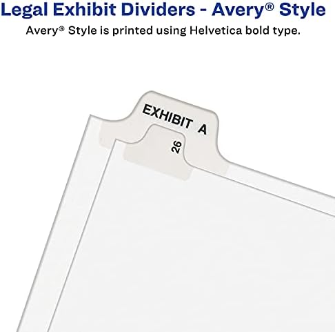 Avery 01341 Avery Legal Exposition Side Divider, Título: 276-300, Carta, White