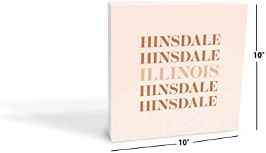 Moderno minimalista Illinois Hinsdale Light, Decoração de casa de Joyride, sinal de madeira, 10 x10, independente,