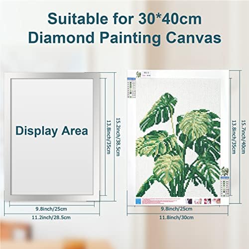PP Opount 6 PCs Auto-adesivo Diamond Painting Frame, 30 x 40 cm de moldura de imagem magnética para exibição e proteção de pintura de diamante, moldura de imagem de diamante para janela decoração de escritório na parede