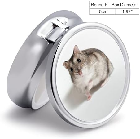 Caixa de comprimido fofo animal hamster redondo remédios para comprimidos portátil Pillbox Vitamina Organizador Organizador