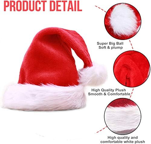 AMDX 3 PCS Red Santa Hats para Crianças Unissex Christmas Santa Clause