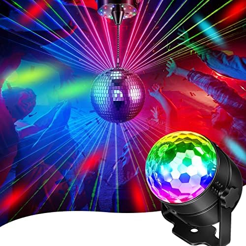 6rpm Motor rotativo com luzes LED e festas com controle remoto, Electric 4 Cores Mirror Ball Motor RGB Disco Ball Lamps Sound ativado Luz de disco