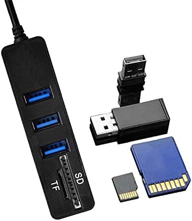Fansipro 2 em 1 tipo C OTG USB 2.0 Splitter Splitter Combo 3 Portas e SD/TF Card Reader, 8.5 * 2 * 2, preto