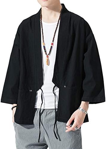 Seidarise masculino de seidarise masculino tradicional japonês cardigan noragi jaqueta yukata casaco haori